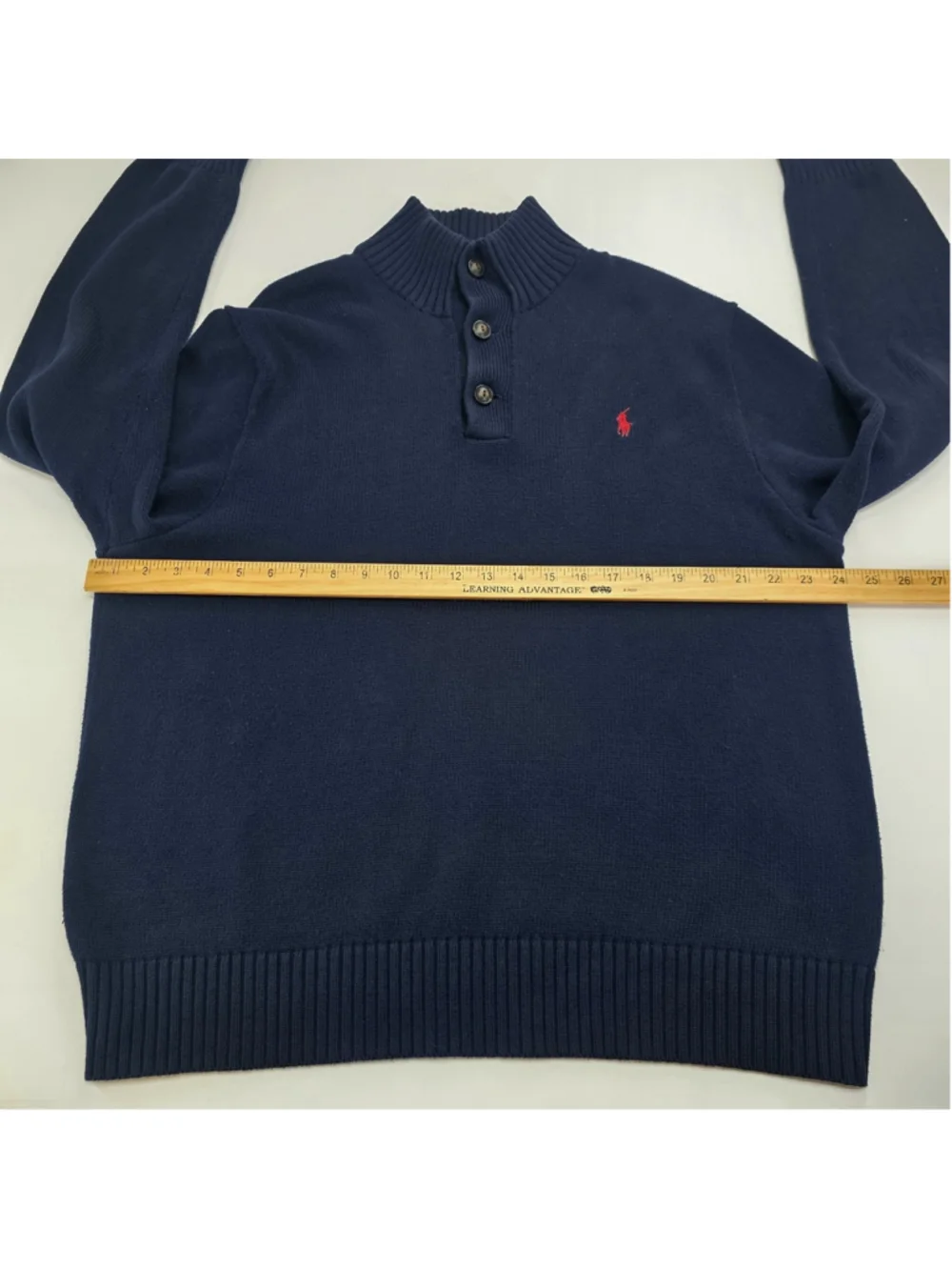 Polo Ralph Lauren Mens XL Navy Cotton Shawl Collar Pullover Sweater Red Pony